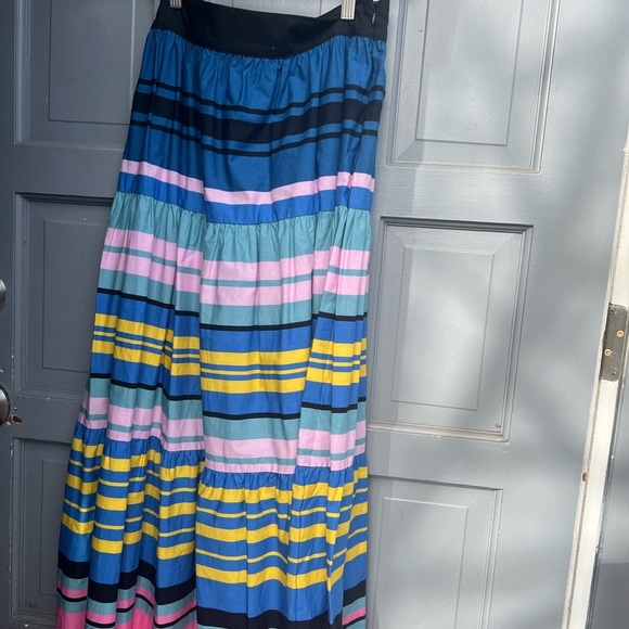 NWT‎ On 34th striped tiered maxi colorful skirt size 2, 100% cotton - Picture 7 of 9